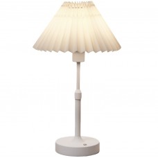 Επαναφορτιζόμενο Πορτατίφ LED 3W Θερμό Φως Dimmable Μεταλλικό Λευκό με Υφασμάτινο Καπέλο 955TL2525N7WH